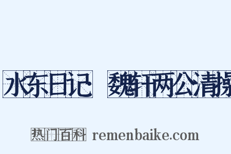 水东日记·魏轩两公清操是什么意思的图片